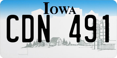 IA license plate CDN491