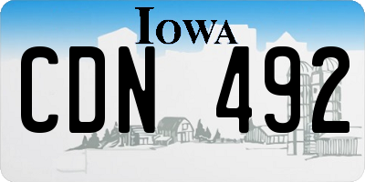 IA license plate CDN492