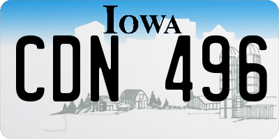 IA license plate CDN496