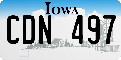 IA license plate CDN497