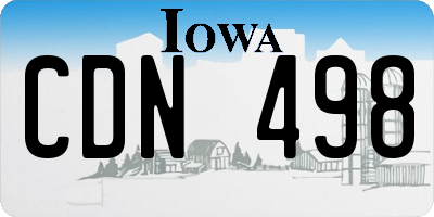 IA license plate CDN498