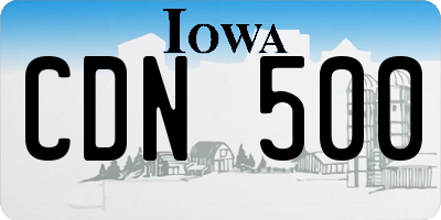 IA license plate CDN500