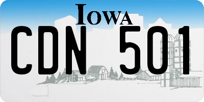IA license plate CDN501