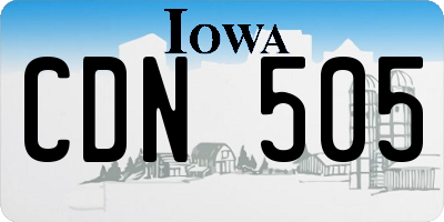 IA license plate CDN505