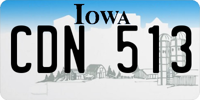 IA license plate CDN513