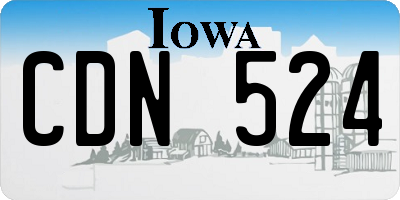 IA license plate CDN524