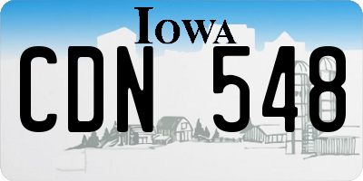 IA license plate CDN548