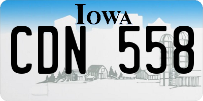 IA license plate CDN558
