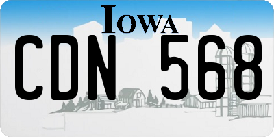 IA license plate CDN568