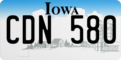 IA license plate CDN580
