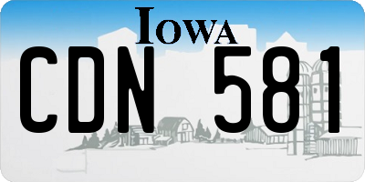 IA license plate CDN581