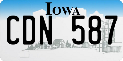 IA license plate CDN587