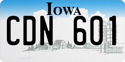 IA license plate CDN601