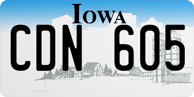 IA license plate CDN605