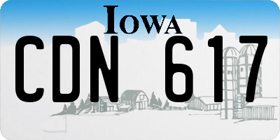 IA license plate CDN617