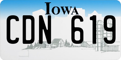 IA license plate CDN619