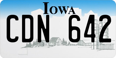 IA license plate CDN642