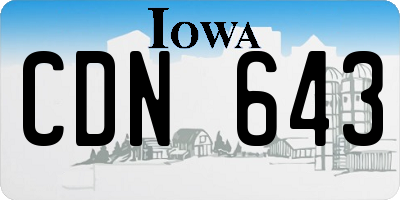 IA license plate CDN643