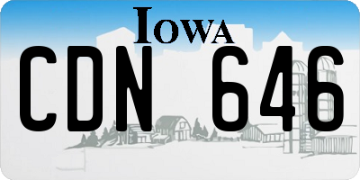 IA license plate CDN646