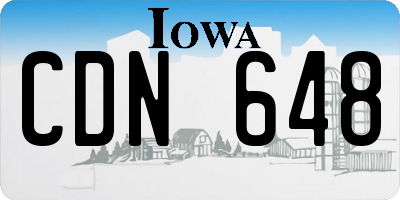 IA license plate CDN648