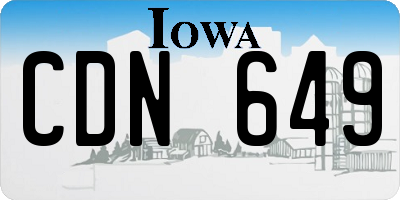 IA license plate CDN649