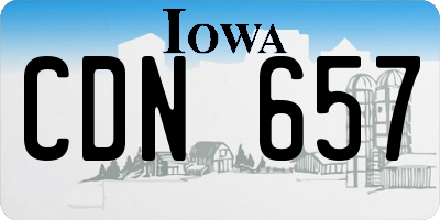 IA license plate CDN657