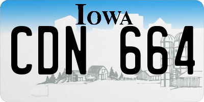IA license plate CDN664