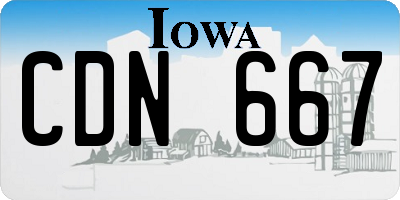 IA license plate CDN667