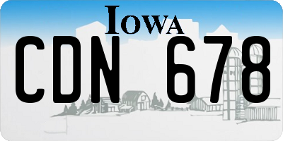 IA license plate CDN678