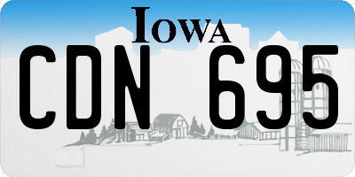 IA license plate CDN695