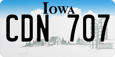 IA license plate CDN707