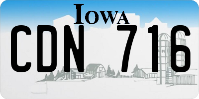 IA license plate CDN716