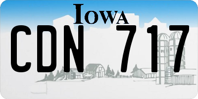 IA license plate CDN717