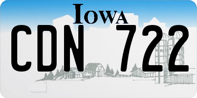 IA license plate CDN722