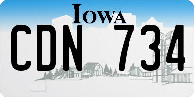 IA license plate CDN734