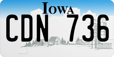 IA license plate CDN736