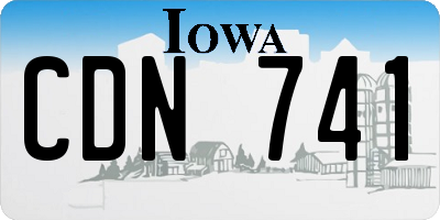 IA license plate CDN741