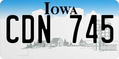 IA license plate CDN745