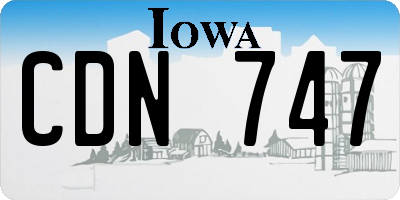 IA license plate CDN747