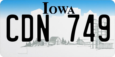 IA license plate CDN749