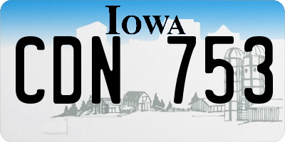 IA license plate CDN753