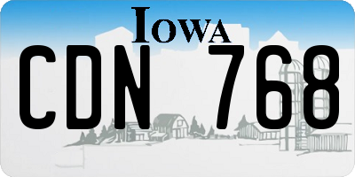 IA license plate CDN768