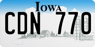 IA license plate CDN770