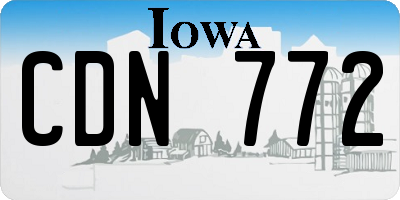 IA license plate CDN772