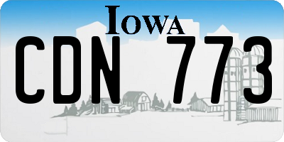 IA license plate CDN773