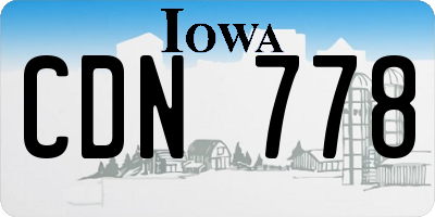 IA license plate CDN778