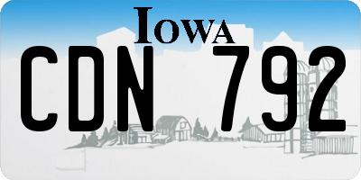 IA license plate CDN792