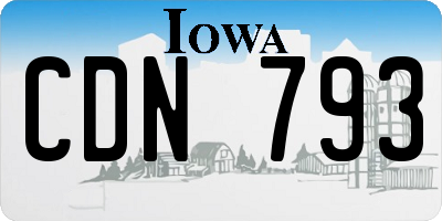 IA license plate CDN793