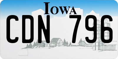 IA license plate CDN796