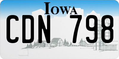 IA license plate CDN798